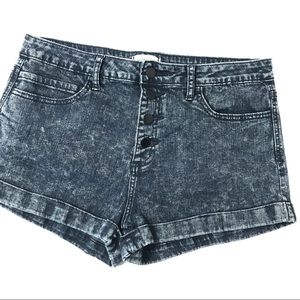 Forever 21 Dark Acid Wash High Rise Shorts